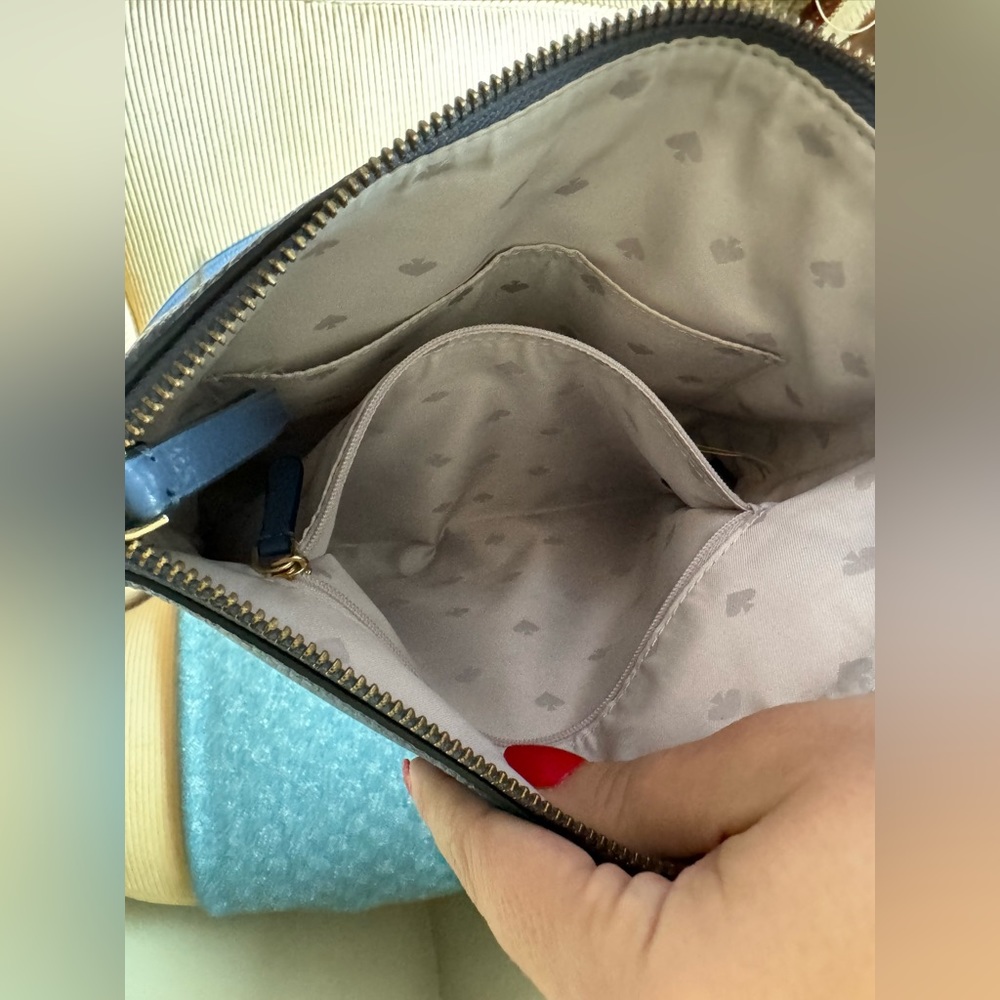 NWOT Kate Spade Smokey Blue Pebbled Leather Crossbody - Picture 5 of 7